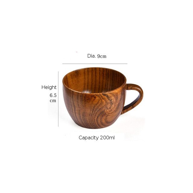 Japansk stil naturlig jujube træ kop genanvendelig miljøbeskyttelse varmeisolering træ te kaffe krus mælk vin kopper: Kaffekop