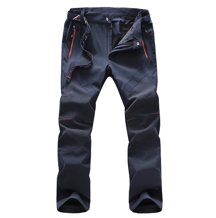 Plus Size Solid Comfortable Windproof Waterproof Quick Dry Outdoor Trousers Male Summer Breathable Fishing Hiking Pants: blue / XXL