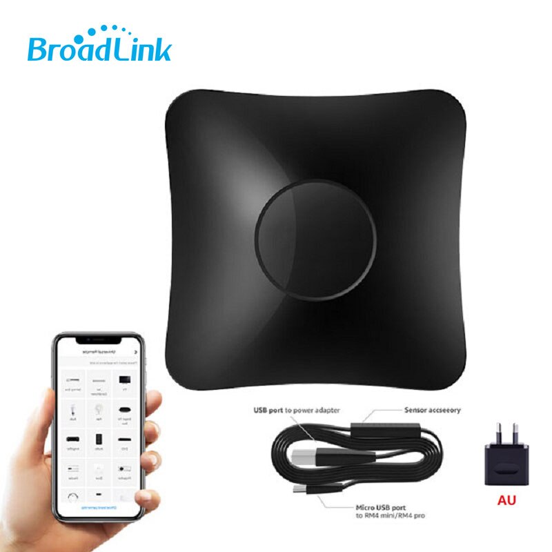 BroadLink RM4 Pro+HTS2 IR RF Version Wireless Universal Remote Hub with Temp and Humidity Sensor Smart Home Solution: AU RM4 PRO Add HTS2
