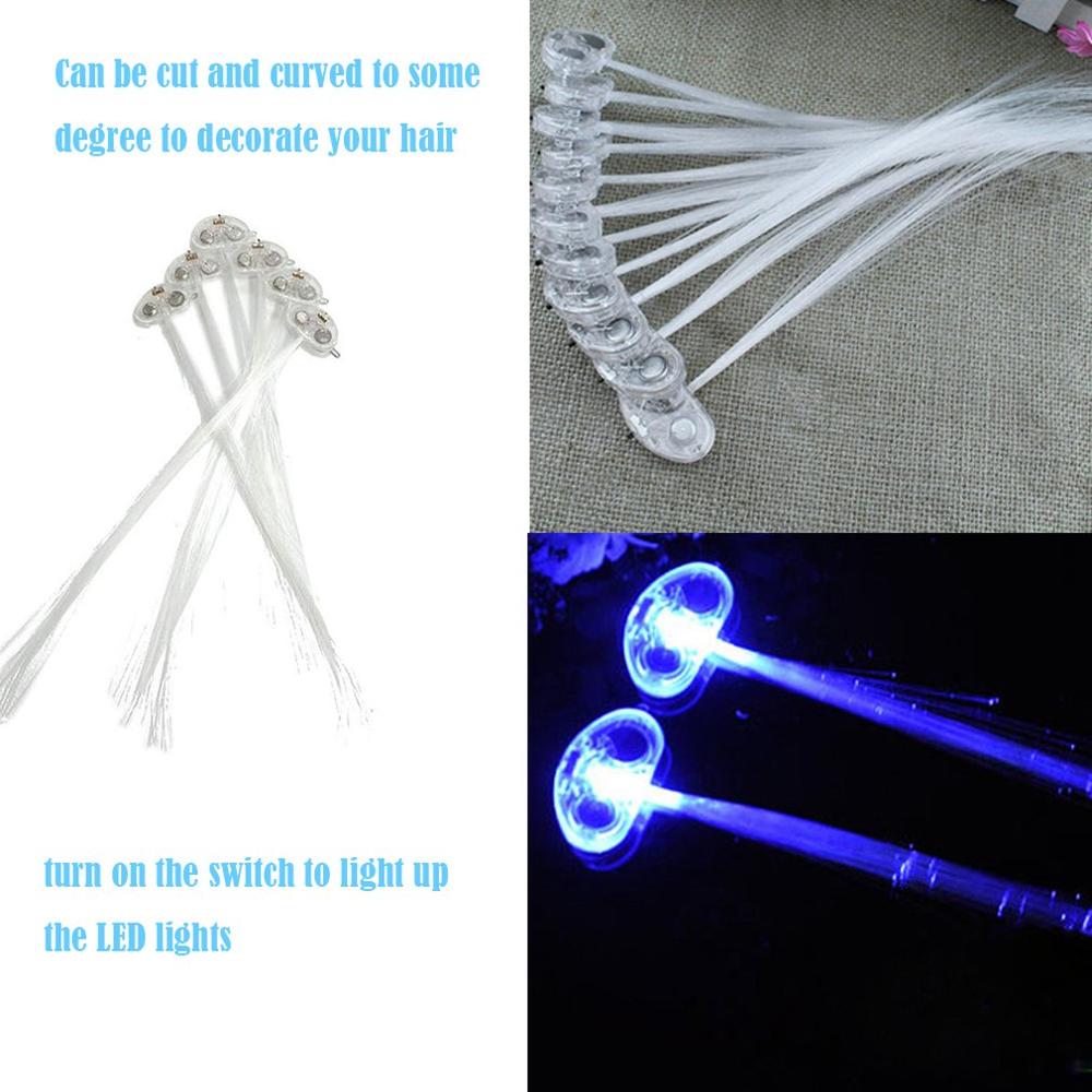 Neue Bunte Schmetterling Licht Fiber Optik Haar Zöpfe LED Perücken glühend Haarnadel Blitz-LED Haar flechten Clip Dekoration