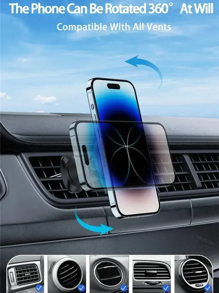 Qi2 2 in 1 magnetic wireless charger car air vent phone mount for iphone 16 15 14 13 pro max apple watch fast charging station