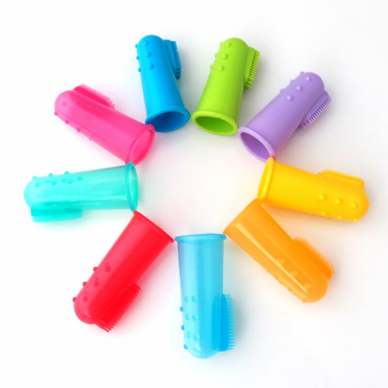 Dog Cat Toothbrush Finger Toy 6pcs Set Dental Hygiene Brushes Food Safety Soft Silicone Pet Finger Toothbrush for Puppy DogToys