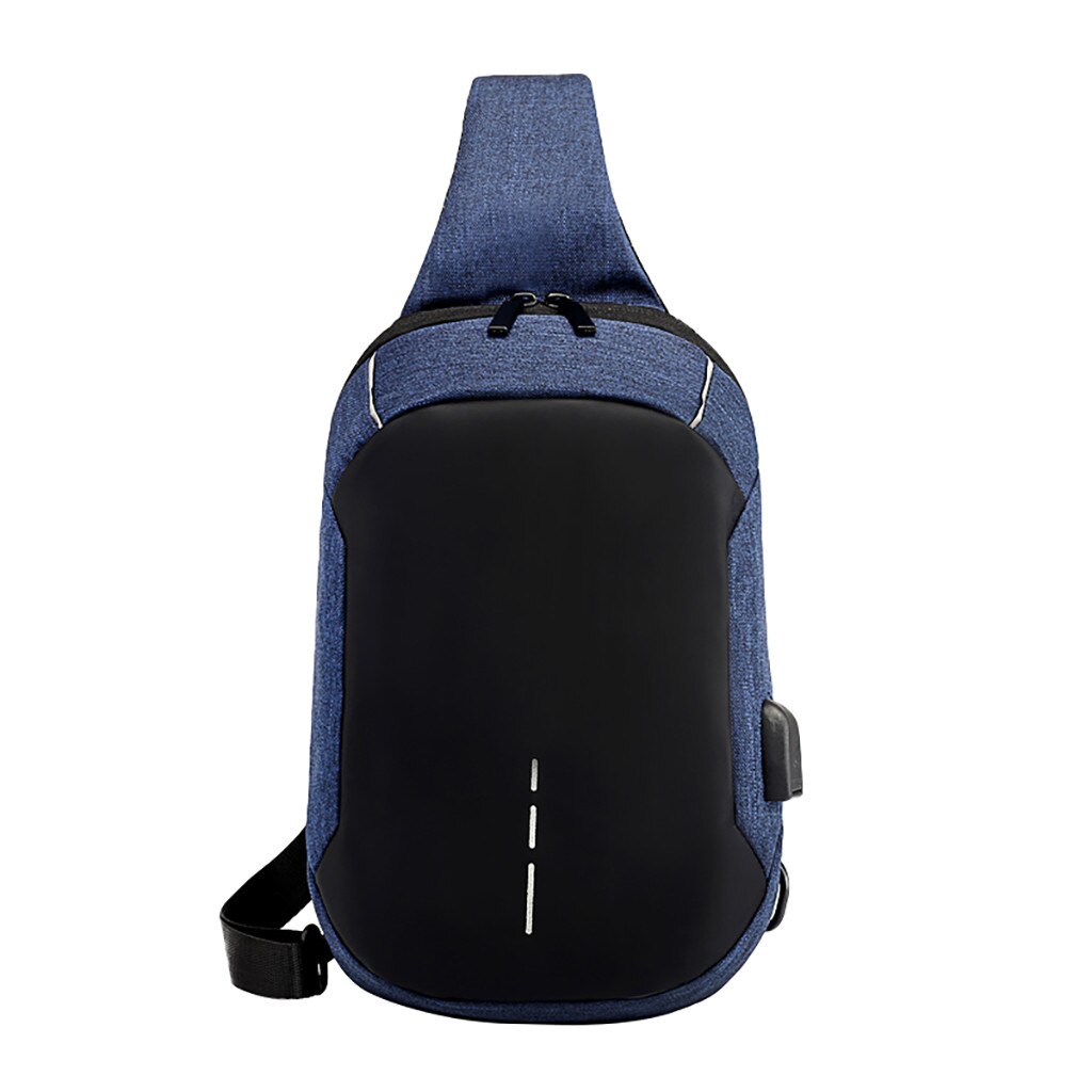 38# Men Bag Multifunctional Waterproof Chest Pack Usb Charging Interface Sports Outdoor Shoulder Crossbody Bag Bolso Hombre