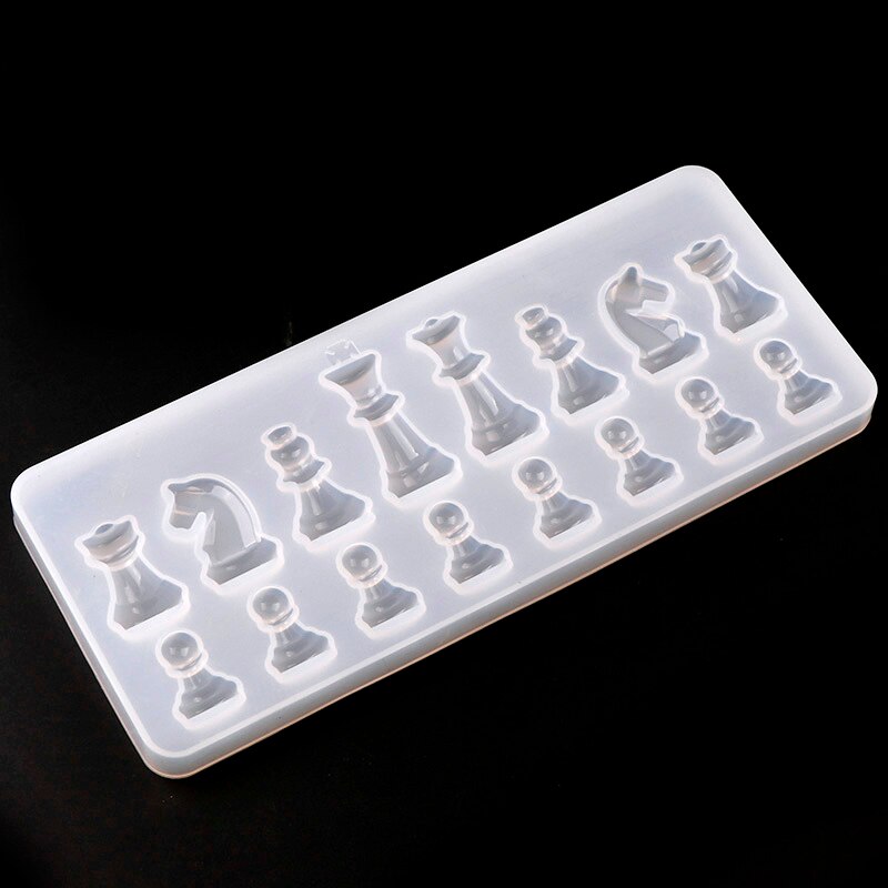 Molde de silicona con forma de ajedrez Internacional, molde DIY de arcilla, molde de resina Epoxy para decoración de colgantes, molde de caramelo bombón pastel 1 pieza