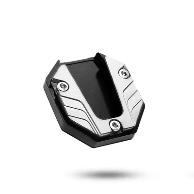 Universele Scooter Motorfiets Kickstand Extender Voet Zijstandaard Verlengstuk Steunplaat Anti-Slip Vergrote Basis: Zilver