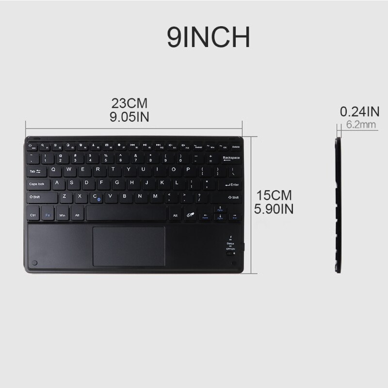 7/9/10 Inches Wireless Bluetooth Lightweight Keyboard with Touchpad Home Keypad