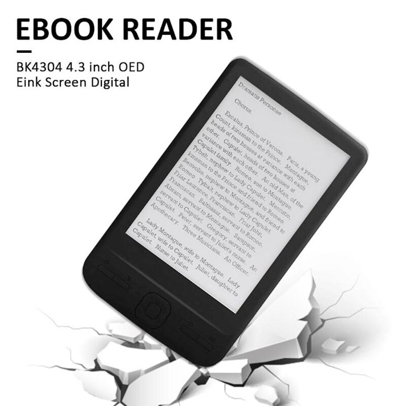 4.3 Inch E-Ink Ebook Reader 800X600 Ereader Elektronisch Papier Boek Met Front Licht Pu Cover