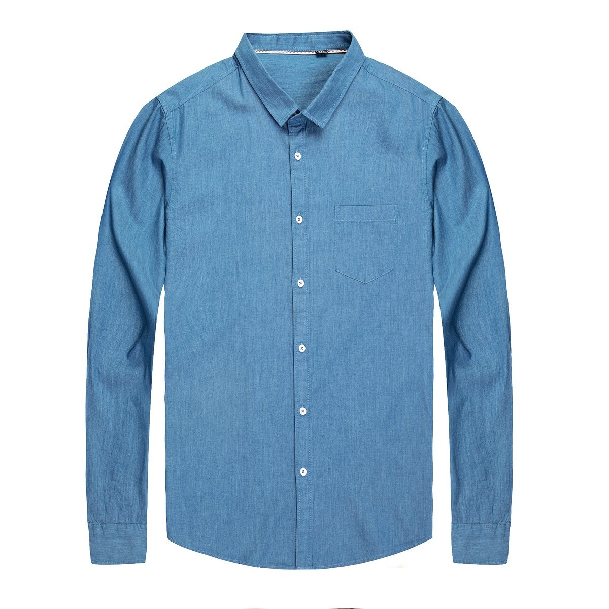 Jeansskjorta män plus size-kläder 8xl 7xl 6xl 5xl 4xl mansskjortor långärmade fritidsskjortor i bomull: Ljusblå / 8xl