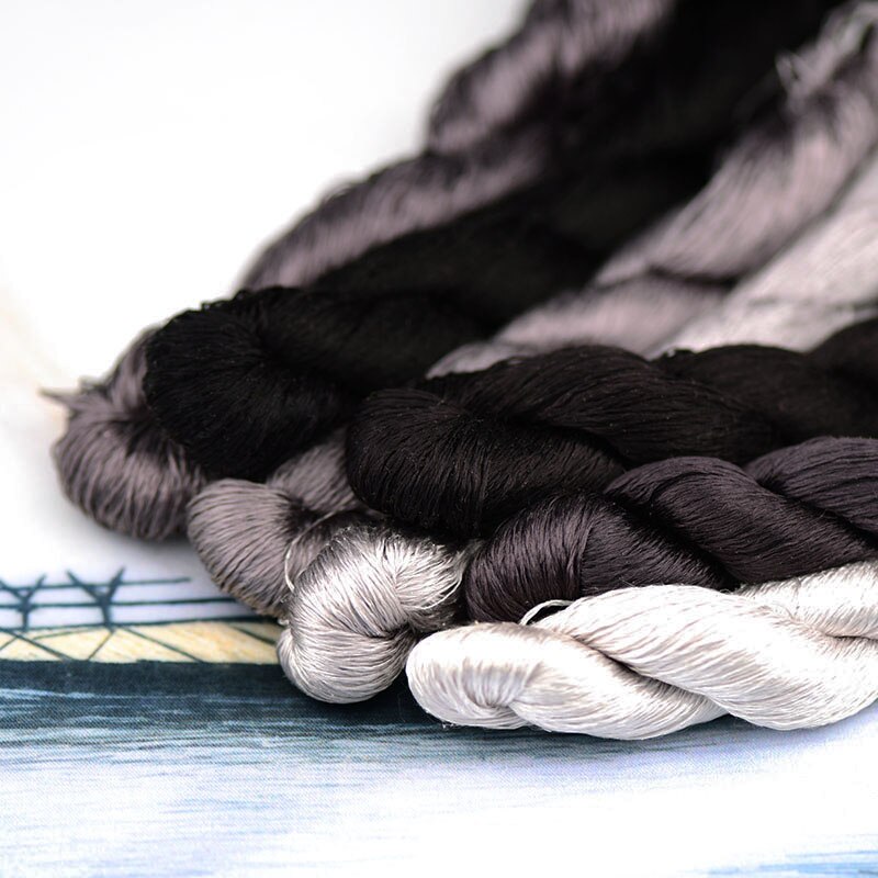 silk embroidery thread / 100% silk thread /hand embroidery embroider cross stitch/purplish brown series/7 pure colors