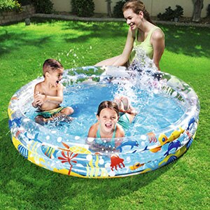 183*33CM Inflatable Plastic Circular Swimming Pool Undersea World Patter 3 level Swimming Pool Outdoor Pool: 152x30CM