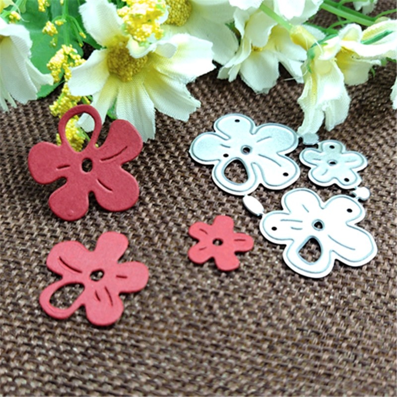 3 pièces cadre de fleur de cerisier matrices de découpe en métal pochoirs pour bricolage Scrapbooking décoratif gaufrage artisanat modèle de découpe