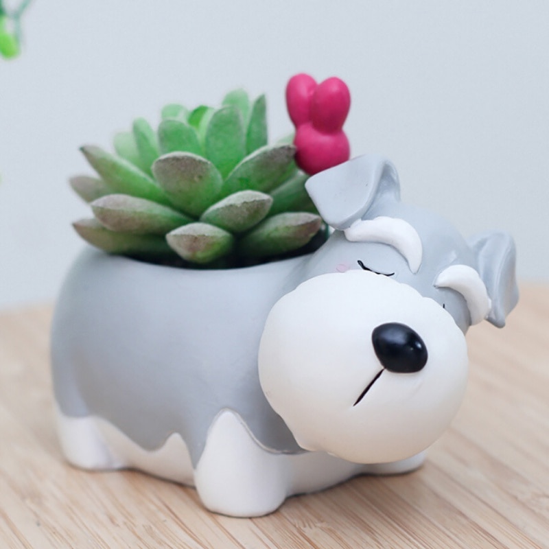 Cartoon Dogs Flower Vase Resin Succulent Animal Shaped Planter Flower Pot