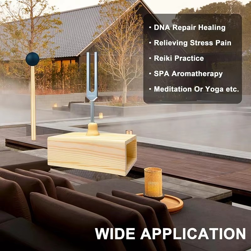 Stemmegaffel for akustikk eksperimentelt sett dna-reparasjon helbredelsessystem testing for lydterapi, yoga, meditasjon og avslapning 528hz