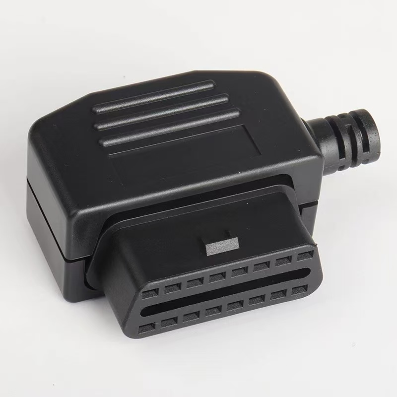 Automotive OBD plug male universal 16 pin connector extension cord, split into two or three OBD2 shell adapter: Red