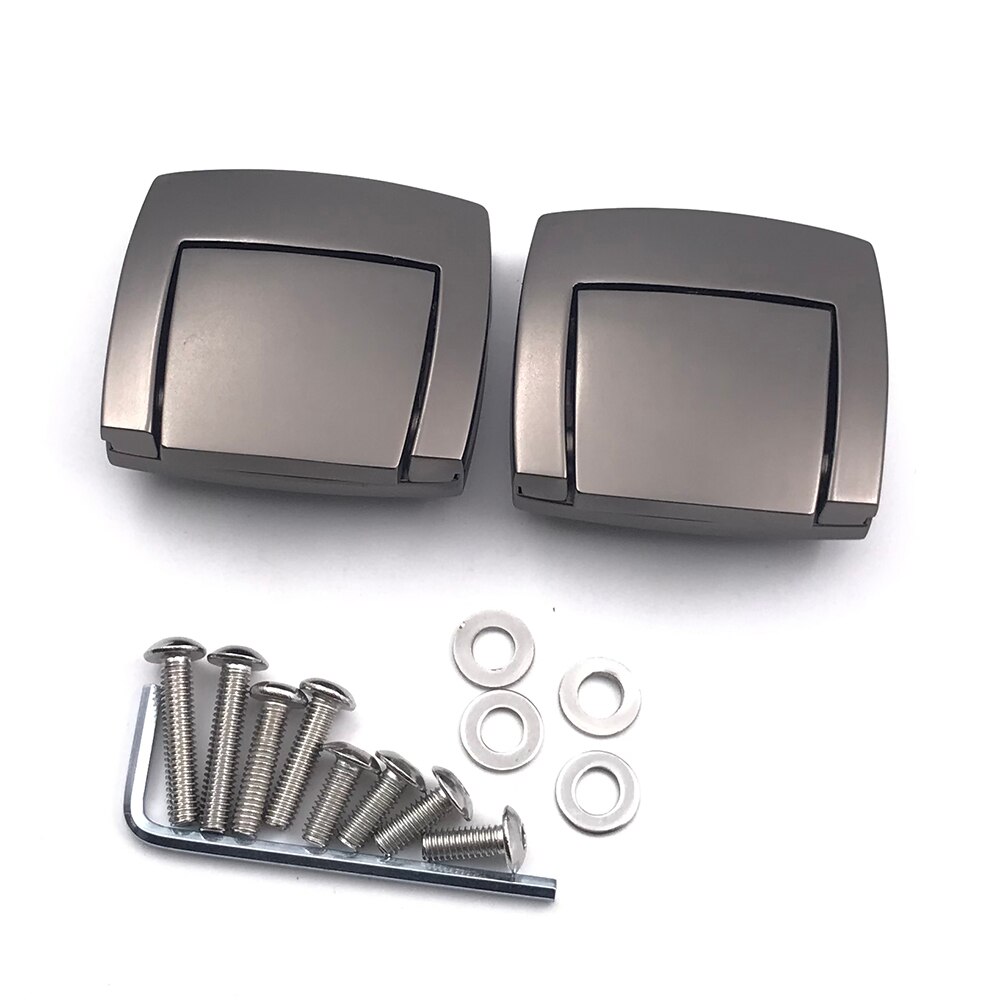 Serrures de coffre de moto serrure Pack loquet charnières pour Harley glisse Ultra rasoir Tour Pack Pak Touring Classic Road Electra 80-13: Titanium