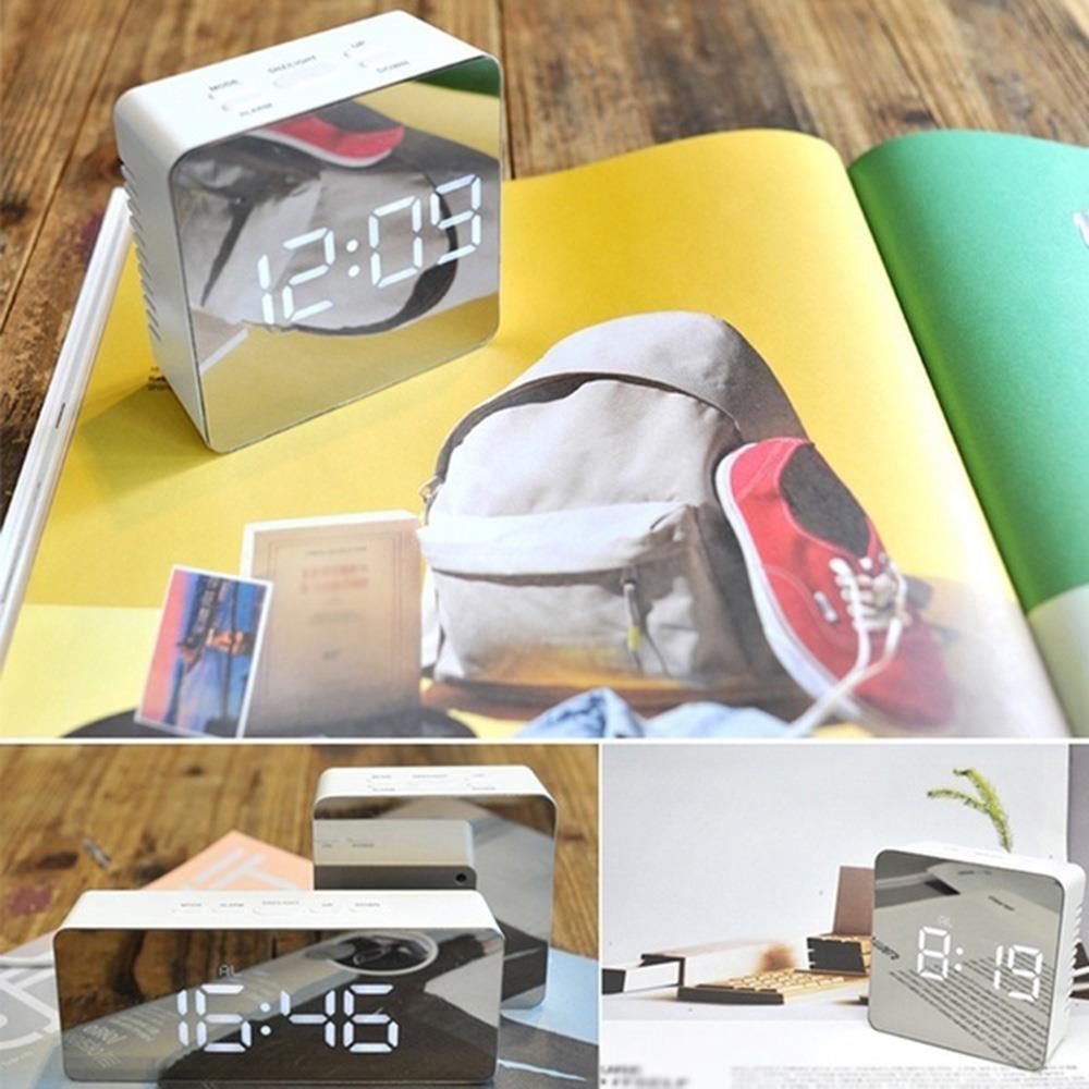 LED Display Mirror Surface Horologe Remind Kitchen Time Alarm Clock Timepiece Prompt Home Timer Multi-Functional Automatic