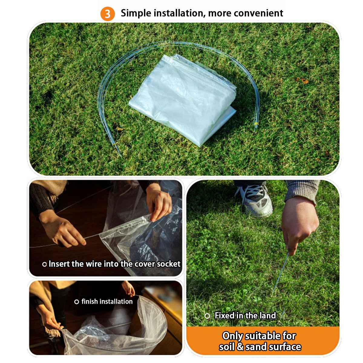 5M Long Tunnel Garden Greenhouse Grow Protect Plants Transparent PE for Garden Plant Shelter Farm Agriculture