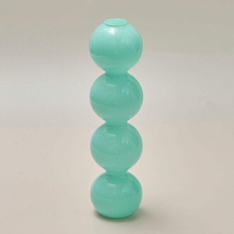 Vase à bulles de couleur Jade, petit support de fleurs, vases en verre, accessoires de décoration pour la maison pour le salon: GreenJade L