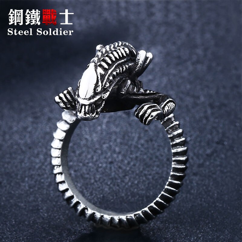 steel soldier Alien ring stainless steel jewelry for men popular: 11 / A style