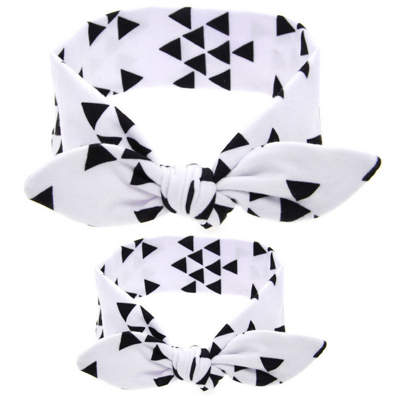 Emmababy Familie Headwear 2 stücke Frauen Kinder Baby Mädchen Elastische Verknotet Turban Haarband Stirnband Headwear: F
