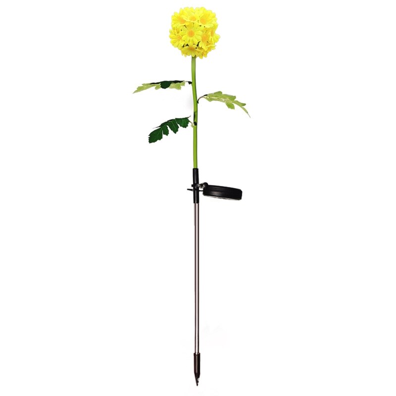 A0KE Solar LED Light for Courtyard Landscape Outdoor Simulation Daisy Lamp Garden Yard Patio Ornament Waterproof Rust Proof: Yellow
