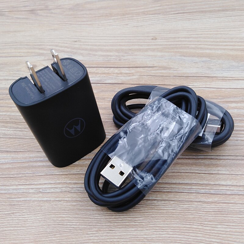 Motorola 18w turbopower ladegerät mit uns-stecker, schnellladeadapter, Mikro-usb-/typ-c-kabel für moto  g30 g4 g6 g8 Plus und  e5 abspielen