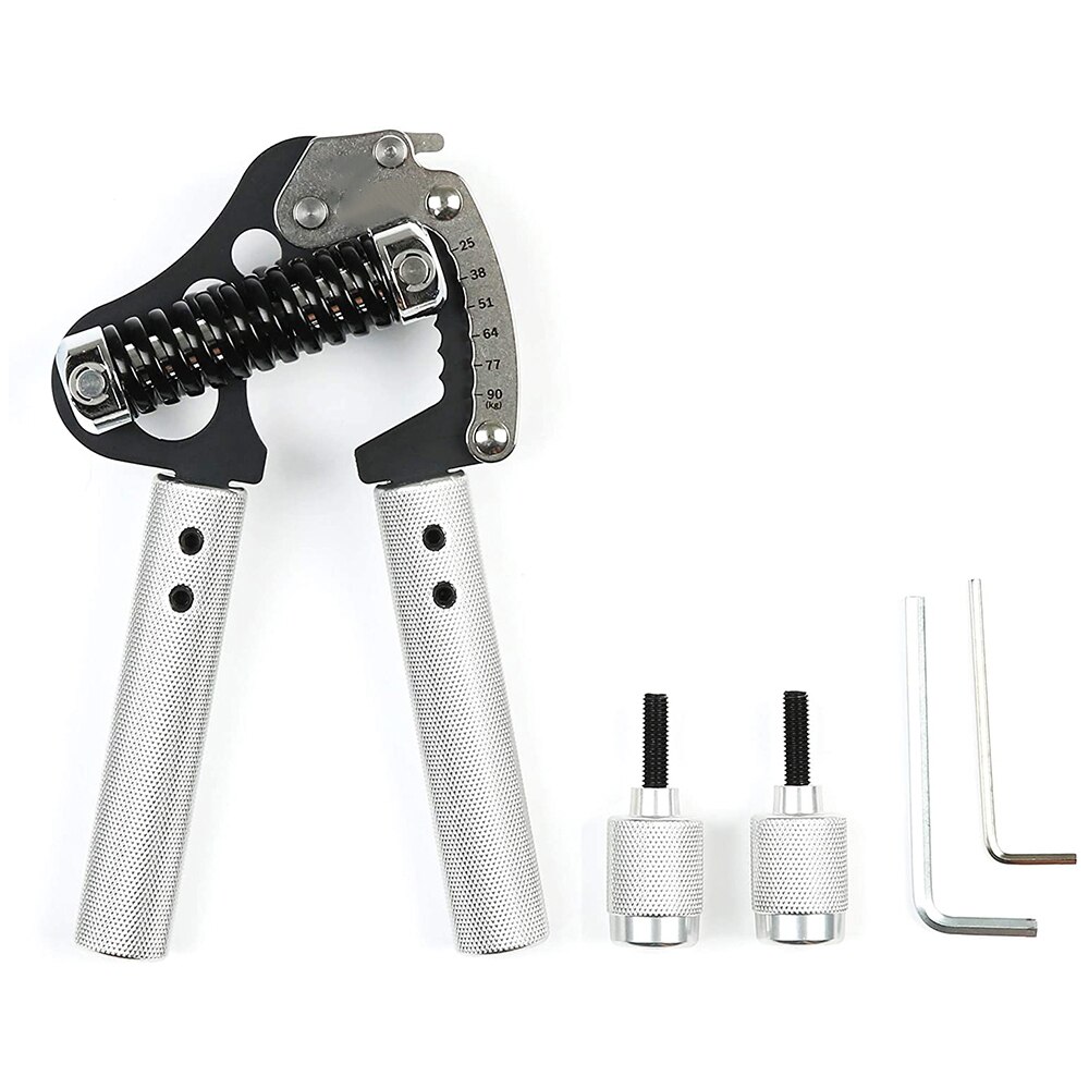 Aluminium Adjustabl 55~198lbs Iron Grip Metal Hand Grip Exerciser Strengthener (Hand Gripper) Wrist Forearm Strength Trainer: Default Title