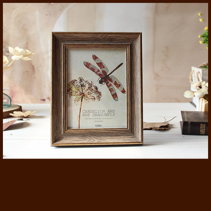 European Retro Wooden Photo Frame Set-up Photo Frame 6 Inch 7 Inch Picture Frame Retro Picture Frame Wall Hanging: C / 7 inch