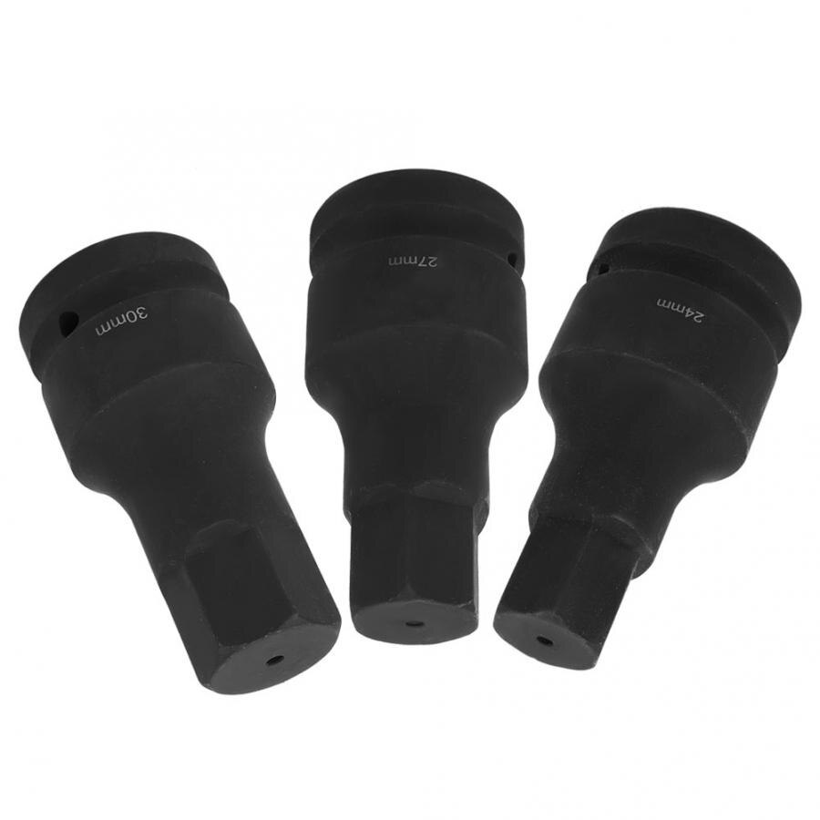 Adaptador de brocas de accionamiento de impacto métrico, 1 Uds. H17/H19/H21/H22/H24/H27/H30, alargador de vástago hexagonal, destornillador cuadrado