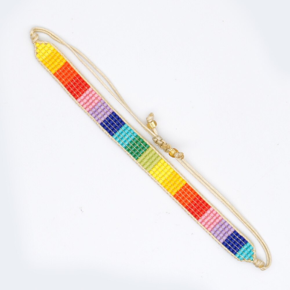 Go2boho Boho Miyuki Bracelet Best Friends Bracelets For Girl Women Jewelry Bohemian Summer Beach Pulseras Letter Jewellery: MI-B200179A / 10pcs