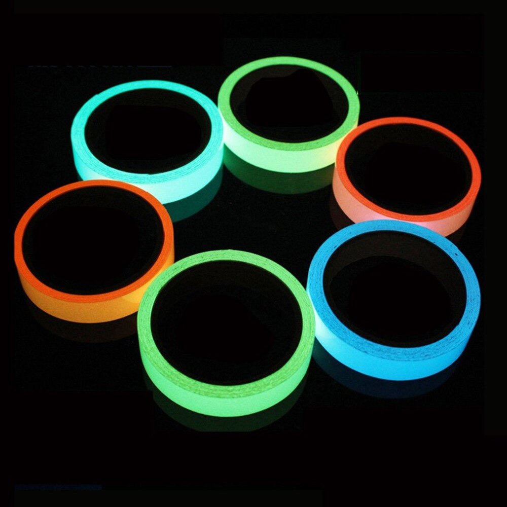 Groen/Blauw/Oranje 1Cm-5Cm Breed Glow Tape Veiligheid Sticker Verwijderbare Lichtgevende Tape Fluorescerende Zelf-Sticker Waarschuwing Tape