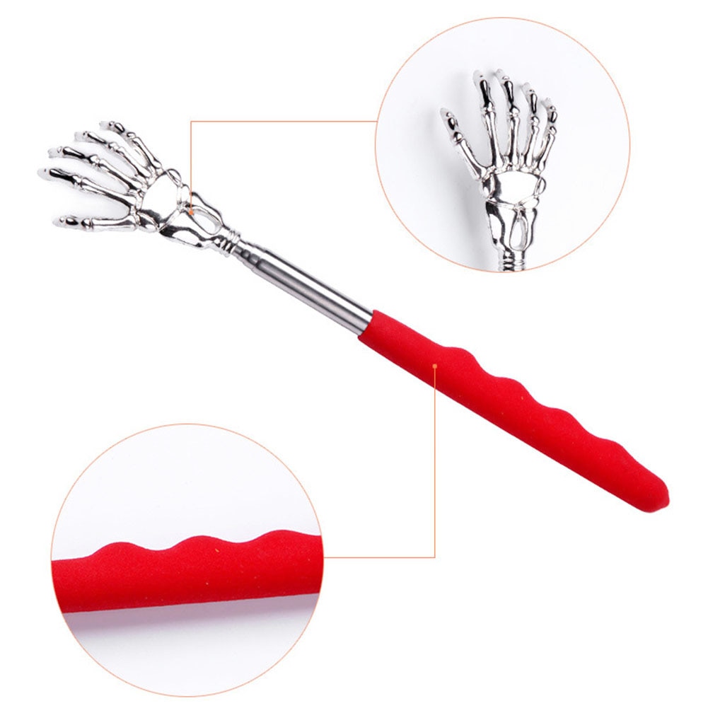 Stainless Steel Back Scratcher Telescopic Handle Itch Massager Blood Circulation Relax Health Back Scratching Tool Random