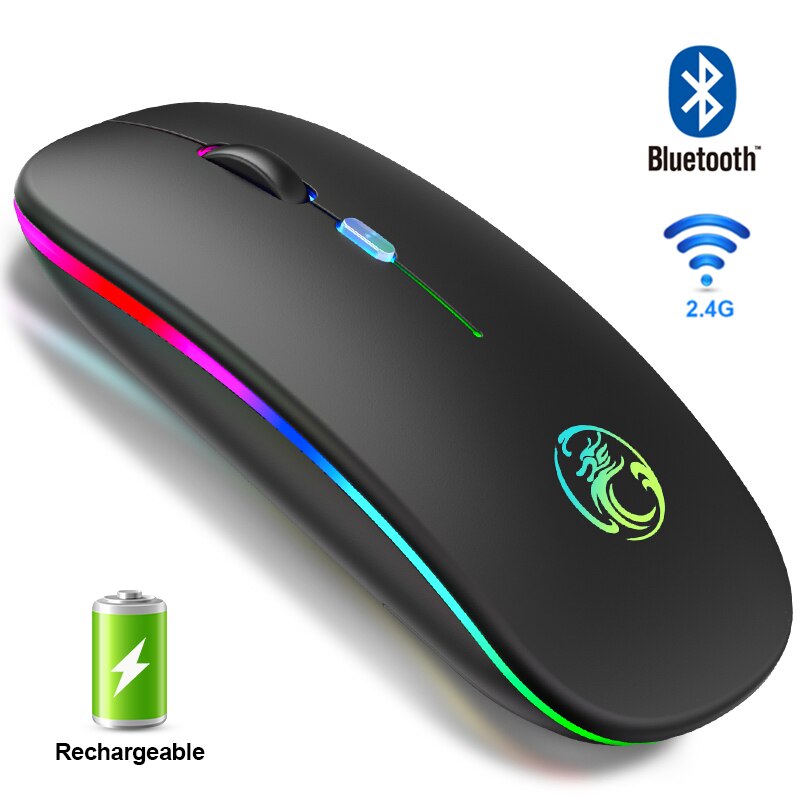 Draadloze Muis Bluetooth Muis Draadloze Computer Muis Rgb Oplaadbare Ergonomische Led Backlit Mause Stille Muizen Voor Laptop Pc