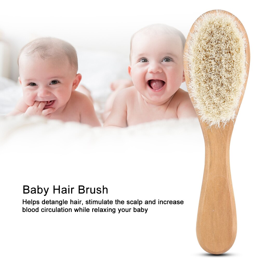 1 stk / sæt bebe naturlig træ kam hårbørste pleje børnemassage baby kit rent naturligt sikkerhedsmateriale til din babys sundhed
