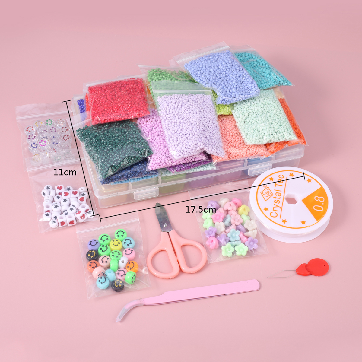 Traje de joyería artesanal hecho a mano, caja de cuentas pequeña de colores mezclados, apto para mujeres y hombres, accesorios de artesanía al por mayor, 2023