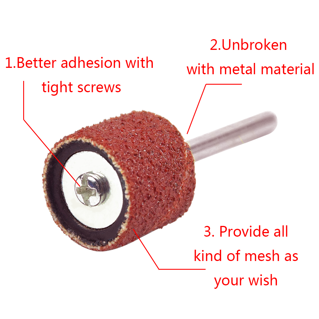 Sanding Drum Set #80-#600 Grit with 3.17mm Sanding Mandrel for Dremel Rotary Tools Abrasive Tools 8mm/14mm Sanding Bands