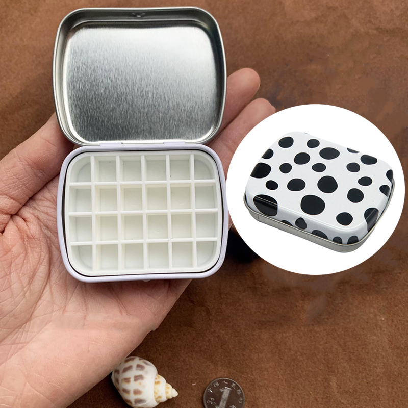 Mini caja de acuarela vacía, paleta de acuarelas portátil de 12/24 rejillas, pintura de viaje, boceto, caja hidratante, caja de pintura, suministros de arte: Transparente