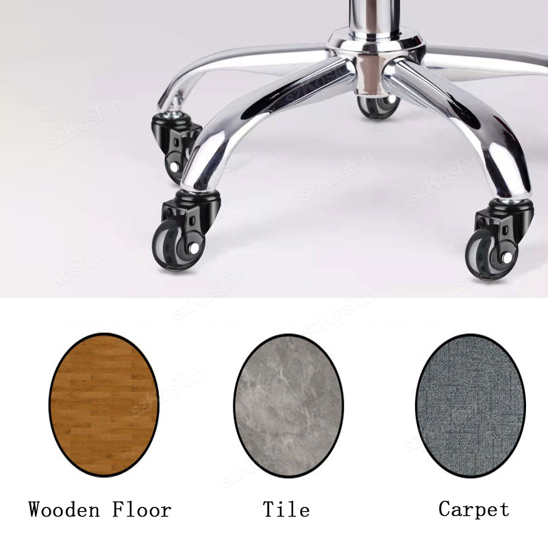5 pcs office chair swivel casters, 10-11mm rubber wheels, soft, safe furniture casters, 3 inch universal wheel , 360 degree swivel wheel
