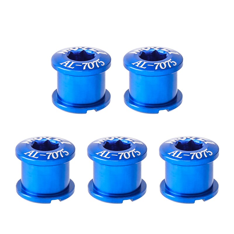 Tornillos para bielas de bicicleta, Tuercas para bielas de aleación de aluminio, superligeras, doble disco, 5 uds.: Double Blue