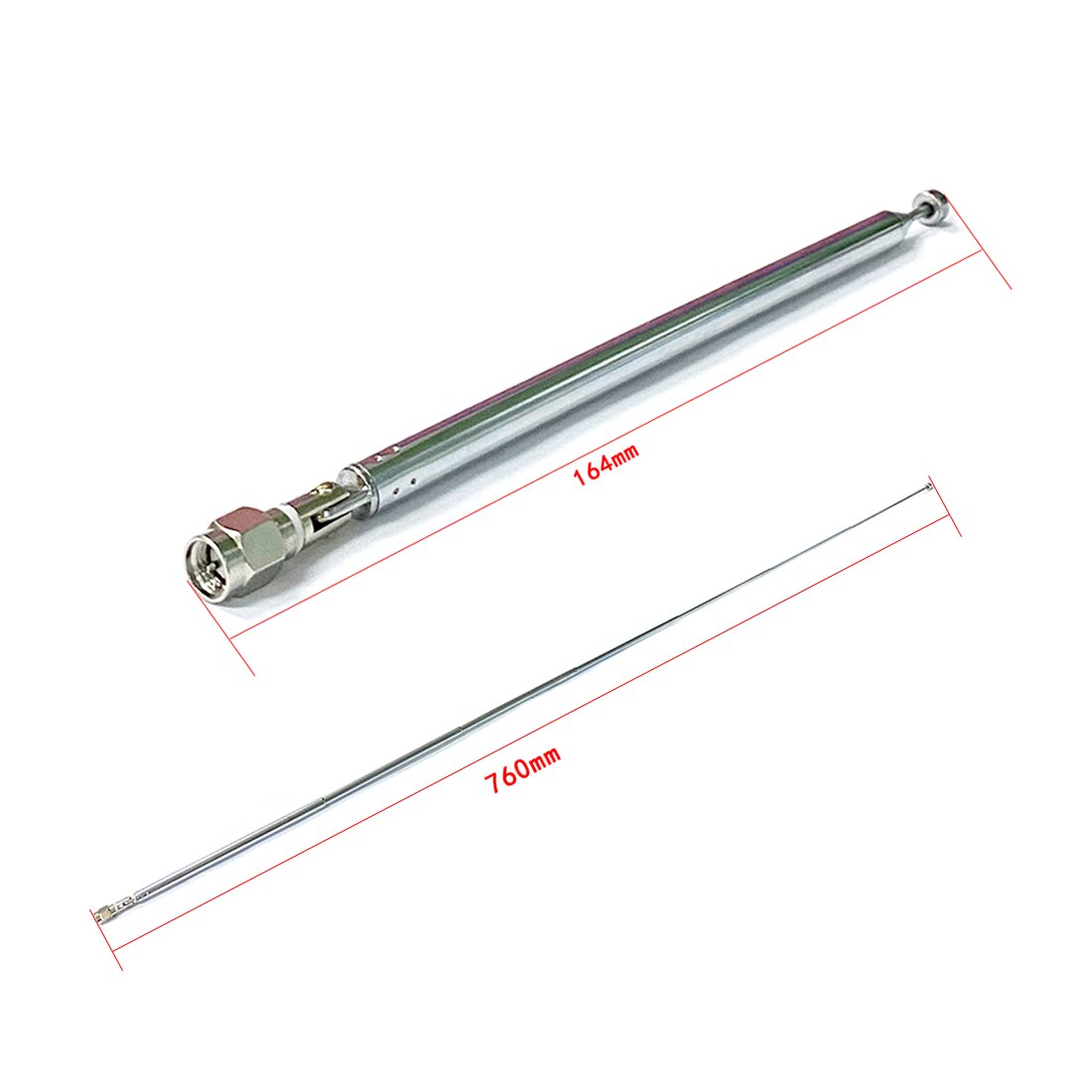 Antena telescópica SMA macho para Radio TV, repuesto de 159mm, 7 Secciones, DIY, precio al por mayor, 1 ud.