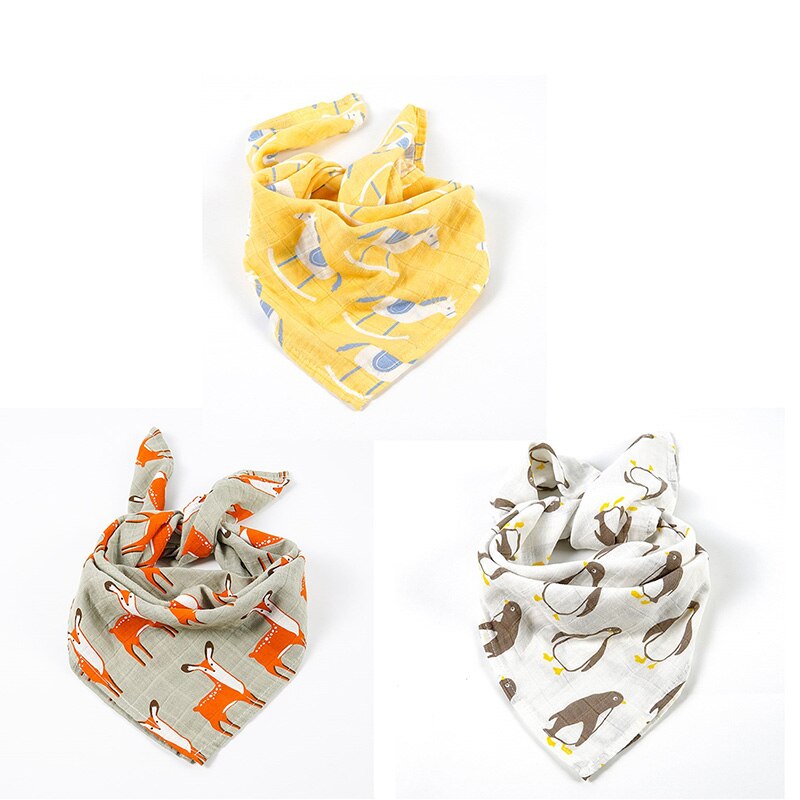 Baby Burp Doeken 3 stks/partij Biologisch katoen gaas Mousseline activiteit baby bib bandana Baby Slabbetjes zachte ademend Pasgeborenen Handdoek sjaal: F