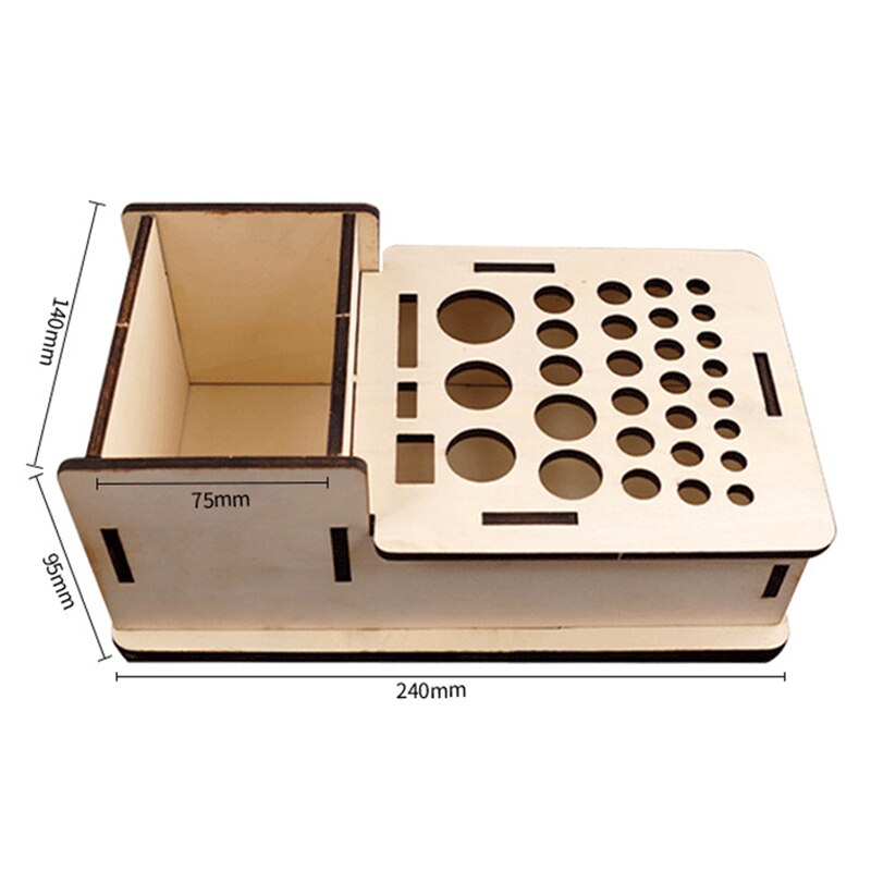 24/46/68/76/98 Holes Wooden Leathercraft Rack Stand DIY Carving Punching Tools Holder Organizer Storing Leather Tool Storage Box: H