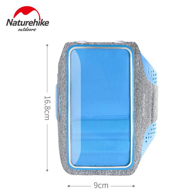 Naturehike hardlooptas sport mobiele telefoon armband tas telefoonhoesje ademend ultralicht outdoor hardlooparmtas hardloopschool: Blauw-l