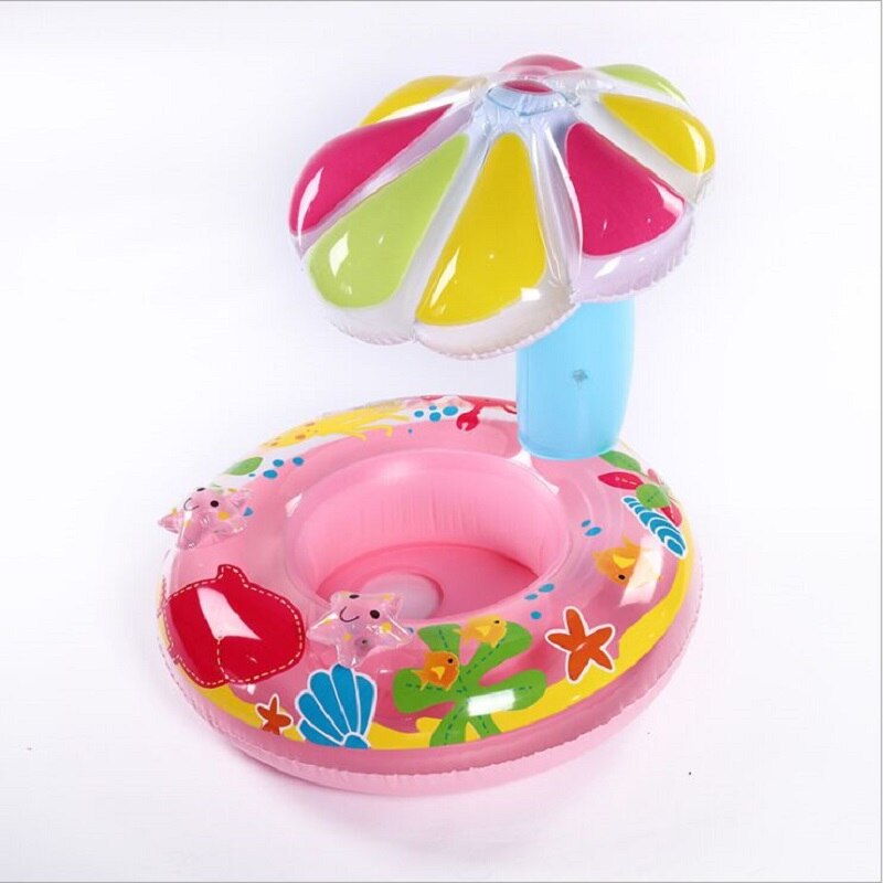 Children's cartoon umbrella inflatable swim ring Crash-proof water supplies baby paddles in the boat