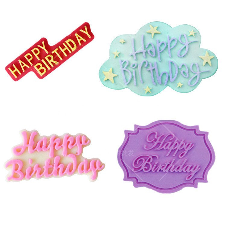 DIY Happy Birthday Silicone Mold Fondant Cake Decorating Tools Sugar Paste Candy Chocolate Molds