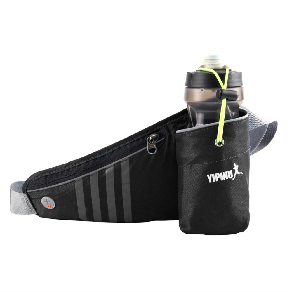 Running Sport Taille Zakken Mannen Vrouwen Pack Belt Bag Water Fles Pocket Pouch Purse Mobiele Telefoon Geval: Black