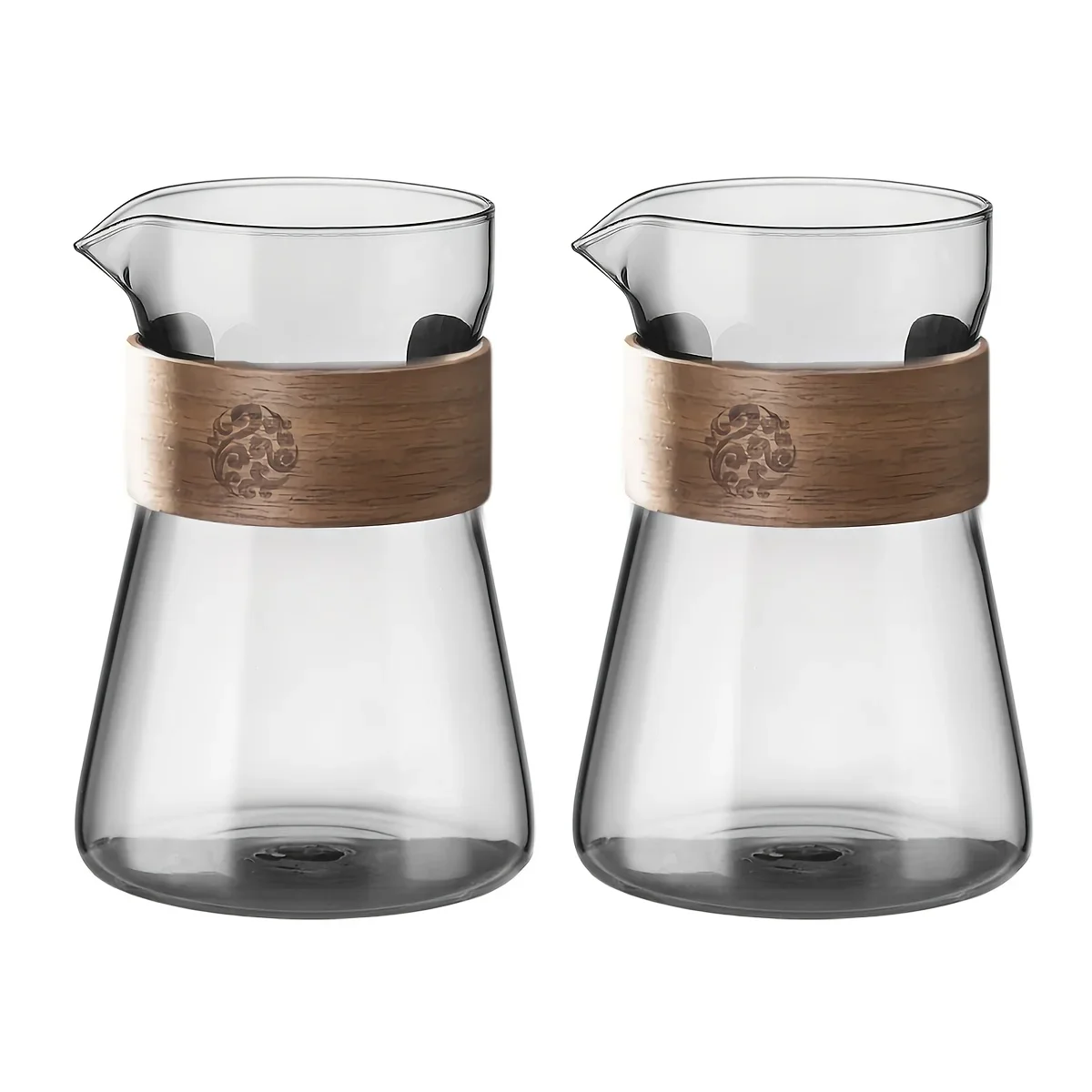 17oz/500ml Kaffeekaraffe aus Glas mit hitzebeständiger Holzschicht, Kaffeedekanter, Kaffeetasse zum Übergießen, Kaffeebrühkanne: hellgelb