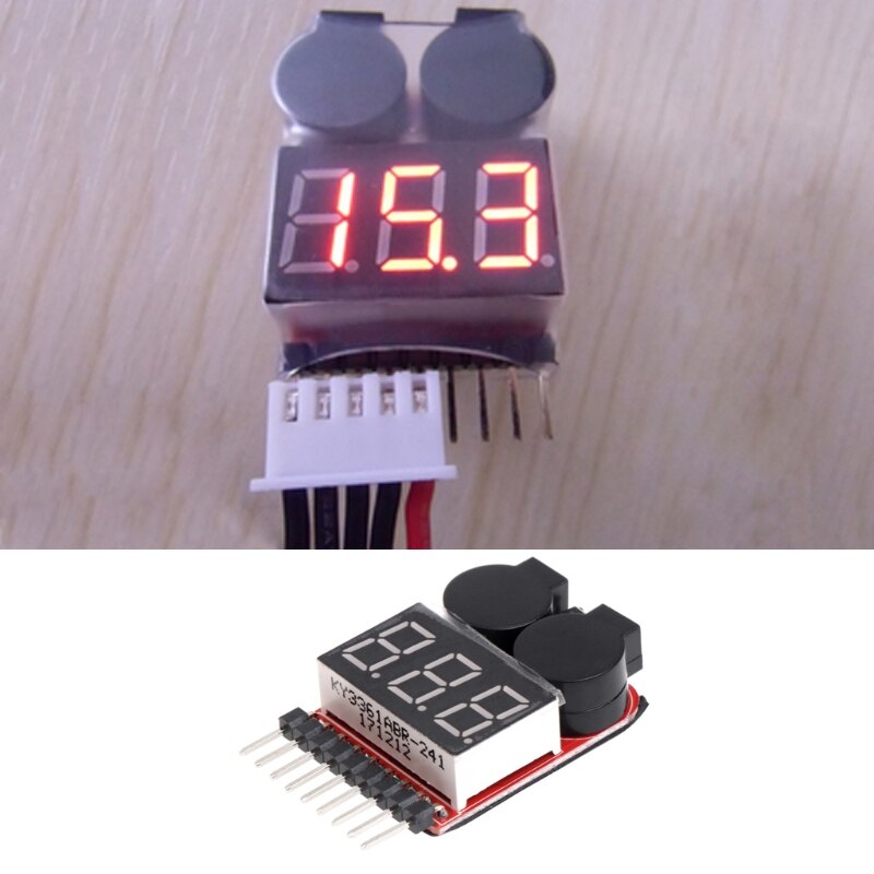 1-8s lipo / li-ion / fe rc båtbatteri 2 i 1 tester ledet lavspennings sommer alarm whosale &