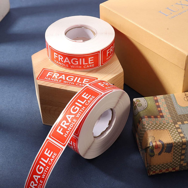 2 Roll 1Inchx 3Inch Labels Fragile Sticker Red Fragile Warning Label Sticker Fragile Label For Packaging
