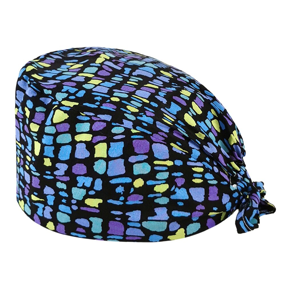 pure cotton cartoon print nurse cap operating room unisex work cap hospital nursing scrub cap: 22043